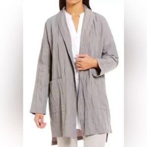 Eileen Fisher Organic Cotton Kimono Knee Length Coat